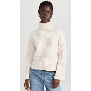 Joe's Jeans NWT Women's Cable Knit The Harper Sweater Ivory Size M